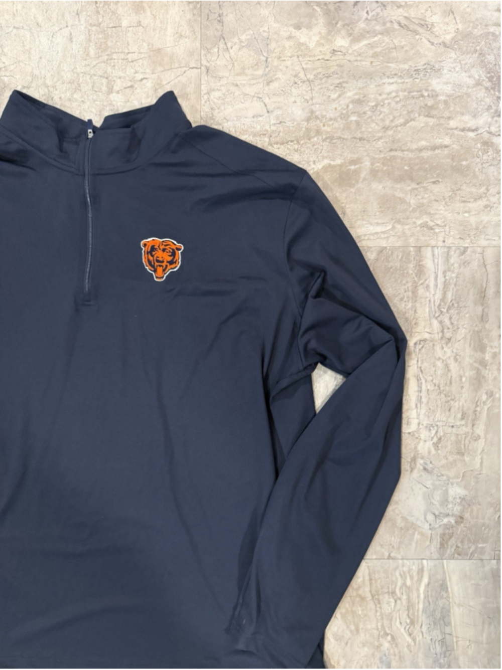 Cutter & Buck Chicago Bears 1/4 Zip Navy Pullover Embroidered Logo 4XL